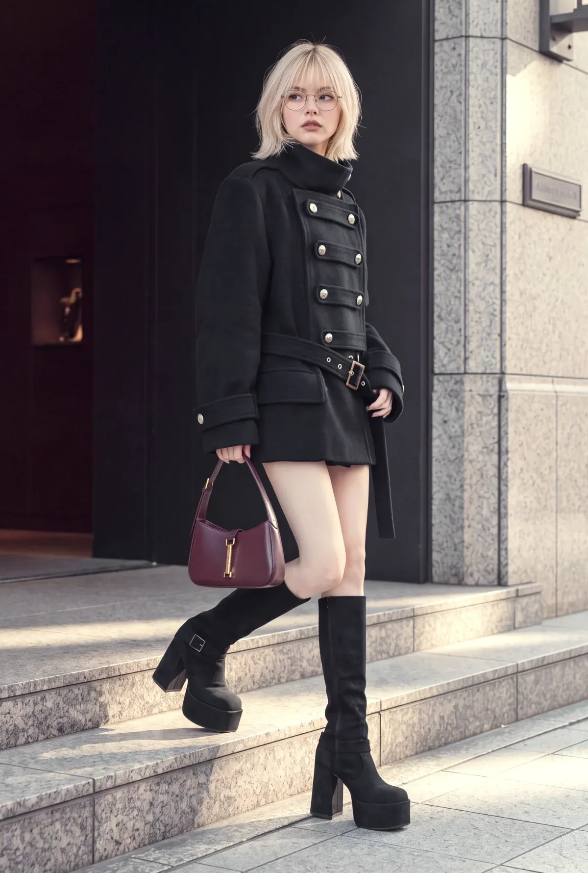 極簡金屬框眼鏡 × NAPOLEON COAT
