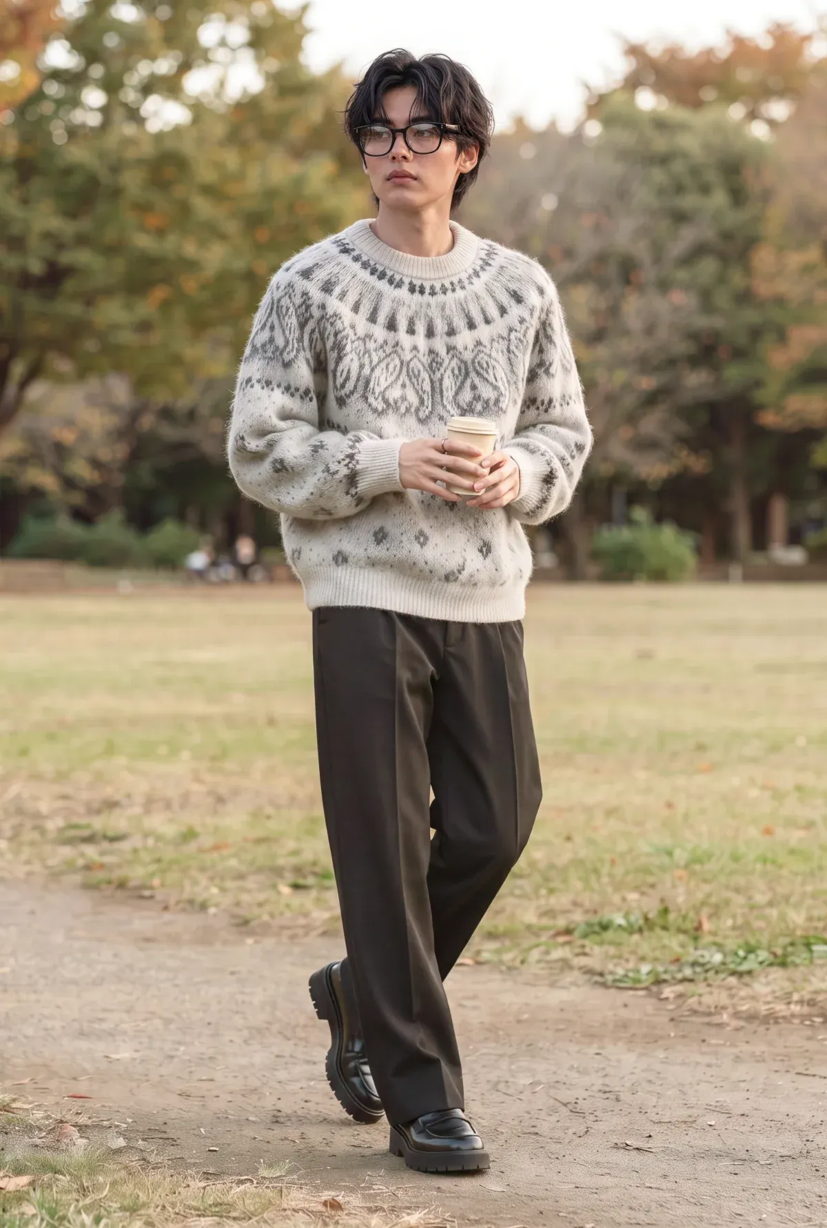 簡約威靈頓框眼鏡 × NOSTALGIC KNIT
