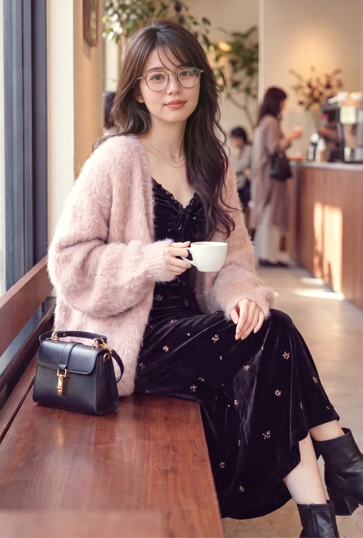 經典金屬膠框材質鏡框 × VELOUR DRESS