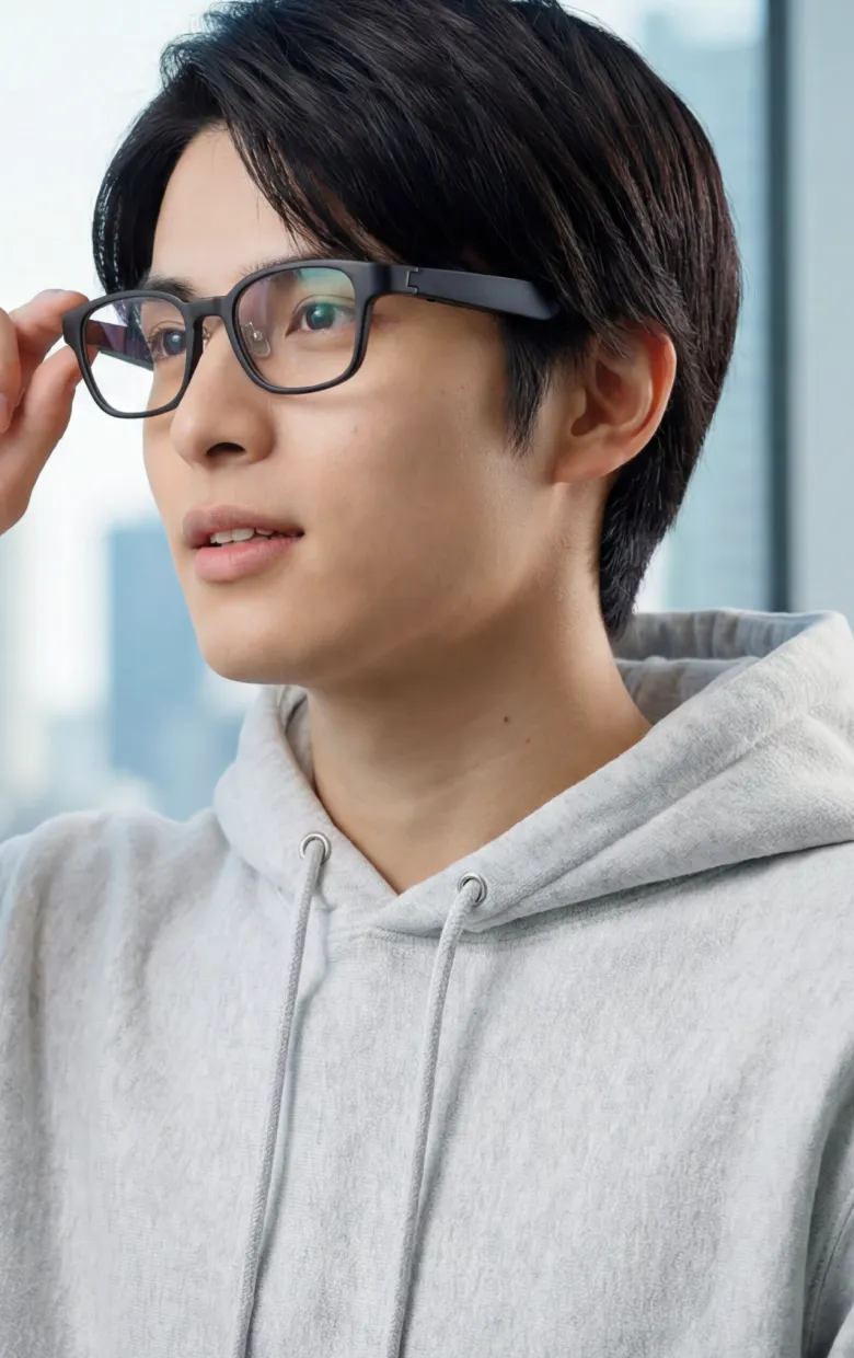 耳をふさがないから<br>周りの音が聞こえる