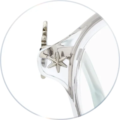 នៅលើដងវ៉ែនតាបានរចនាដោយគ្រីស្តាល់ Swarovski មកពីប្រទេសអូទ្រីស