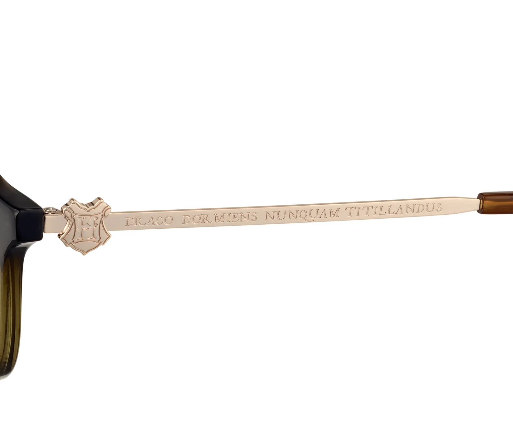 左テンプルにはホグワーツの校章とモットー