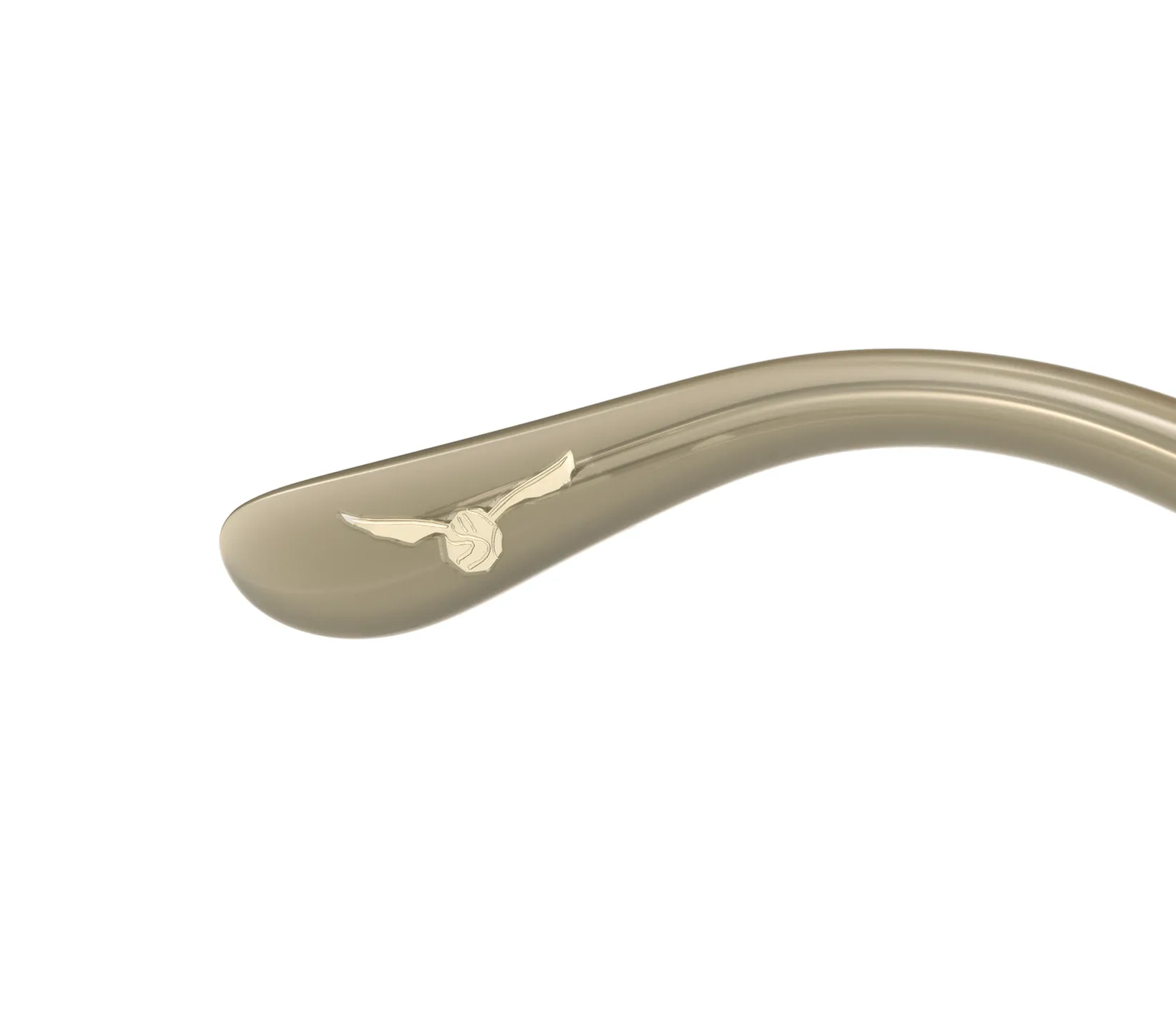 左テンプルには金のスニッチのインレット