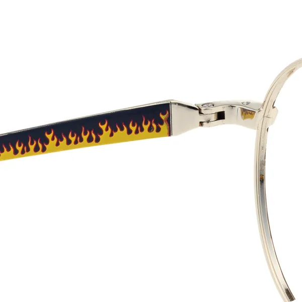 テンプルの内側にHELLFIRE CLUBのファイヤーパターン