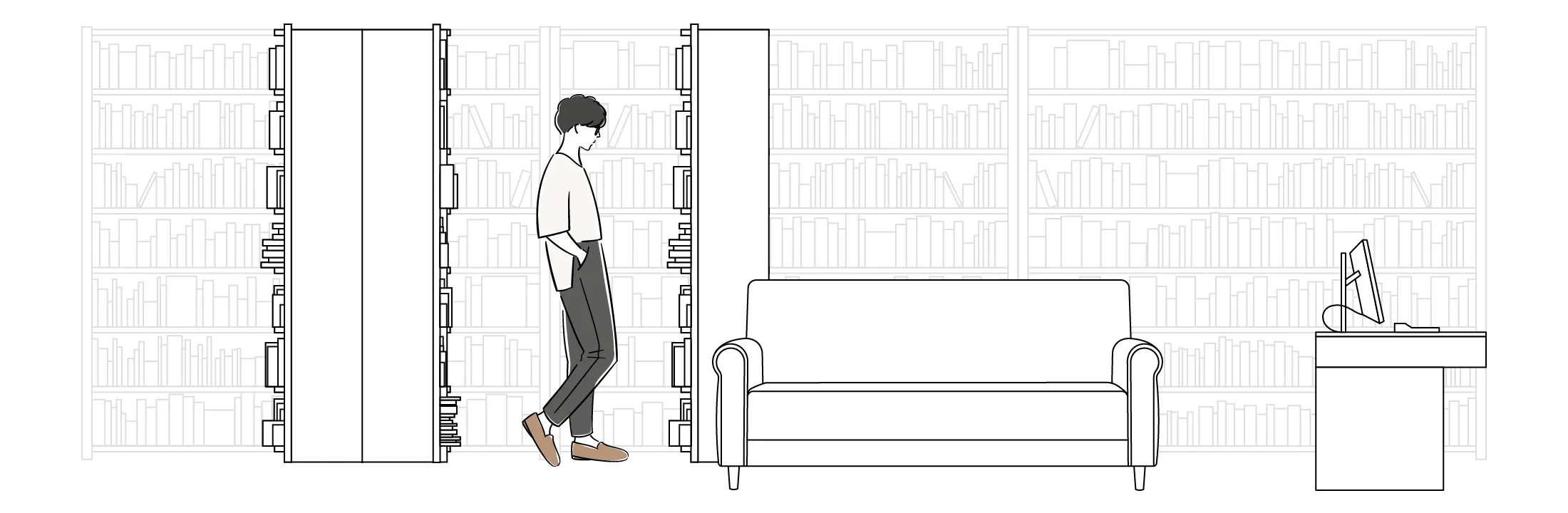 蒸し暑い季節は図書館で快適に読書をしたい軽量で細身のフレーム+くもり止めコーチ