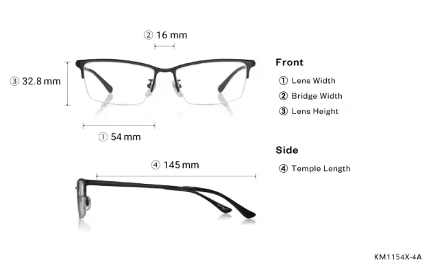 Eyeglasses K.moriyama KM1154X-4A Matte Black