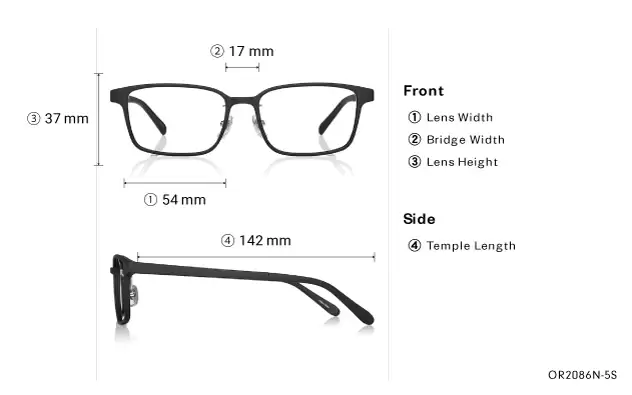 Eyeglasses OWNDAYS | ESSENTIAL OR2086N-5S  Matte Black 
