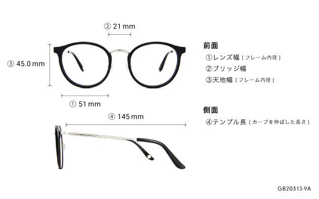 Eyeglasses Graph Belle GB2031J-9A  ブラック