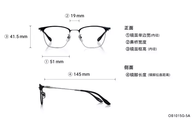 Eyeglasses BACK in BLACK OB1015G-5A  Black 