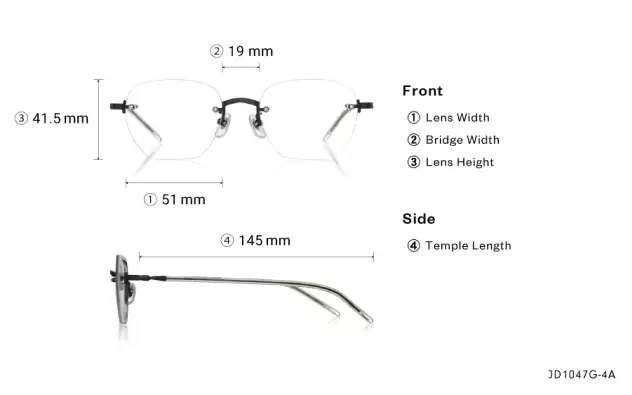 Eyeglasses John Dillinger JD1047G-4A  Black 