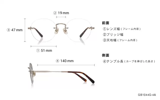 Eyeglasses Graph Belle GB1044G-4A  ゴールド 
