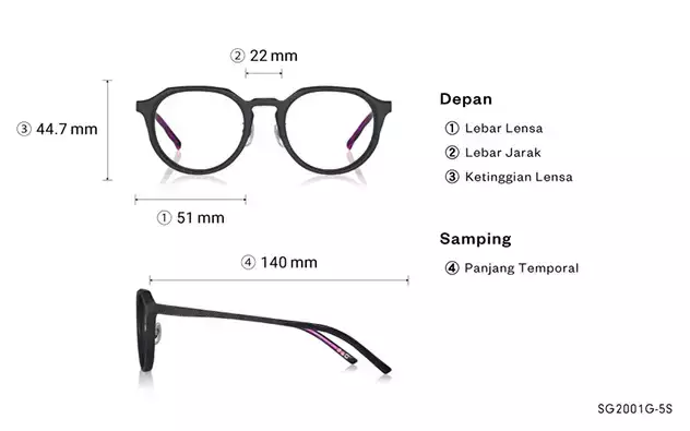 Eyeglasses SQUID GAME × OWNDAYS SG2001G-5S  Matte Black 