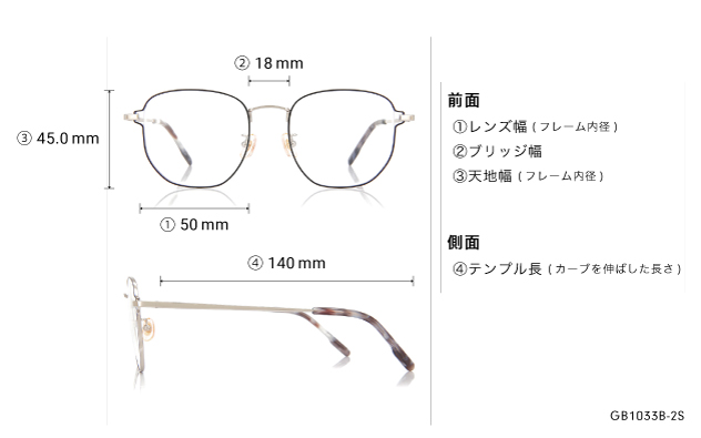 Eyeglasses Graph Belle GB1033B-2S ブラック