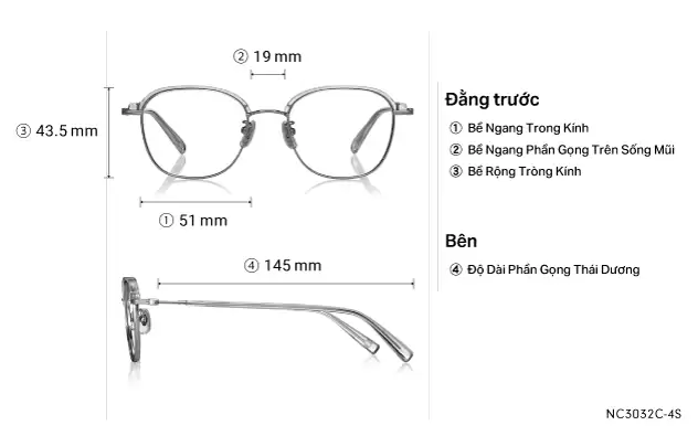 Eyeglasses +NICHE NC3032C-4S  Clear Pink 