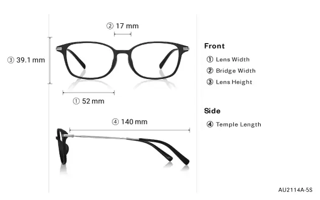 Eyeglasses OWNDAYS | AIR AU2114A-5S  Matte Black 