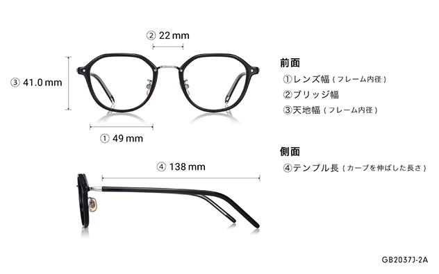 Eyeglasses Graph Belle GB2037J-2A  ブラック
