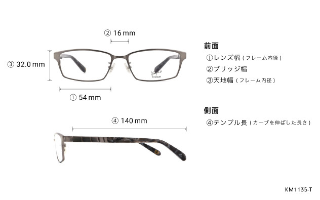 Eyeglasses K.moriyama KM1135-T  ガン