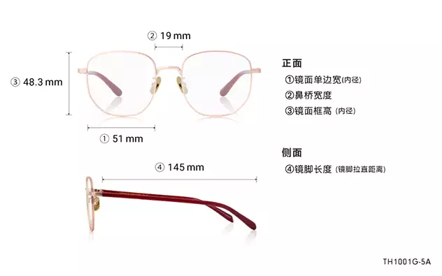 Eyeglasses OWNDAYS 10th ANNIVERSARY TH1001G-5A  Pink Gold 