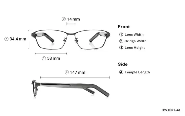 Eyeglasses OWNDAYS × HUAWEI Eyewear 2 HW1002-4A Dark Gun