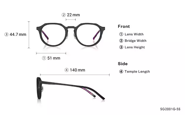 Eyeglasses SQUID GAME × OWNDAYS SG2001G-5S  Matte Black