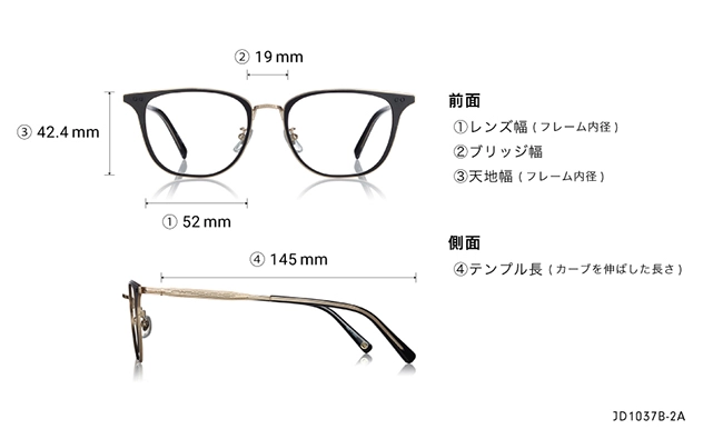 Eyeglasses John Dillinger JD1037B-2A  ブラック 