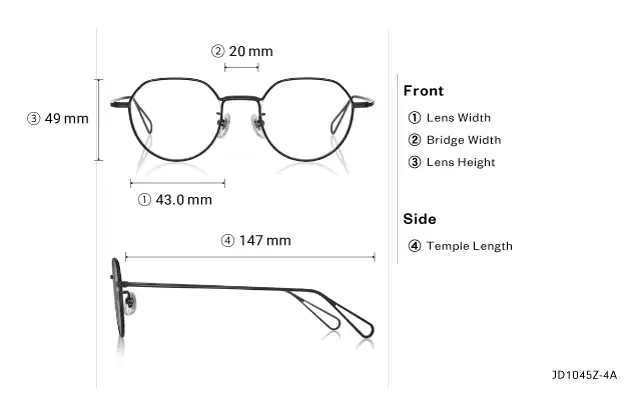 Eyeglasses John Dillinger JD1045Z-4A Gold