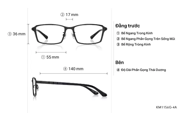 Eyeglasses K.moriyama KM1156G-4A Matte Black