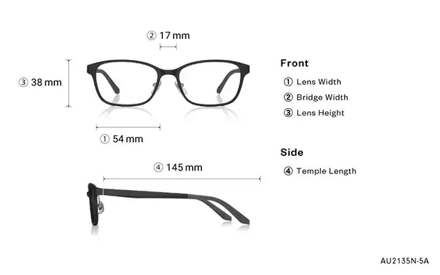 Eyeglasses OWNDAYS | AIR AU2135N-5A  Matte Black 