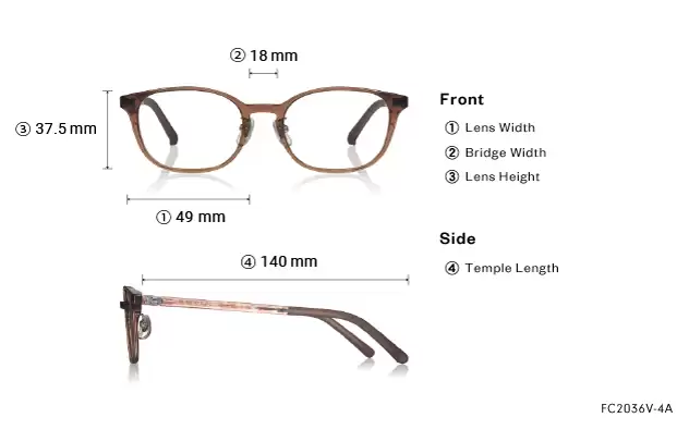 Eyeglasses OWNDAYS | ESSENTIAL FC2036V-4A  Brown 