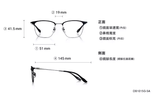 Eyeglasses BACK in BLACK OB1015G-5A  Black 