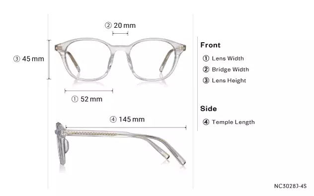 Eyeglasses +NICHE NC3028J-4S  Clear Gray 