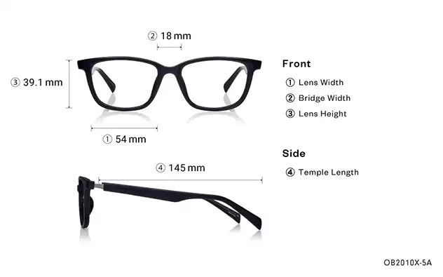 Eyeglasses BACK in BLACK OB2010X-5A  Clear Black 