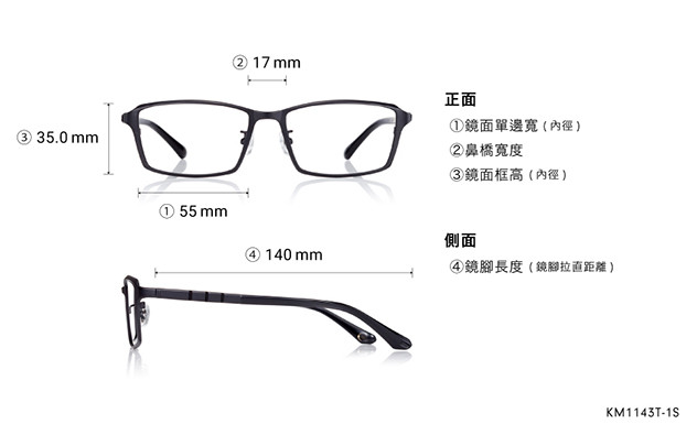 Eyeglasses K.moriyama KM1143T-1S Matte Black
