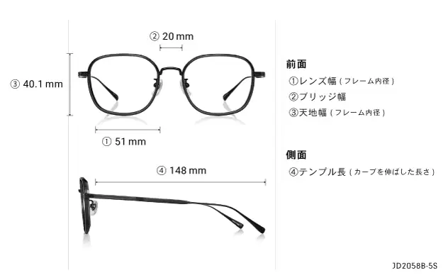 OWNDAYS John Dillinger JD2058B-5S C1ブラック John Dillinger JD2058B-5S C1 | OWNDAYS - ร้านแว่นตา