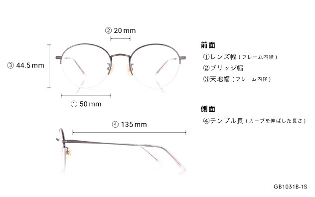 Eyeglasses Graph Belle GB1031B-1S ライトピンク