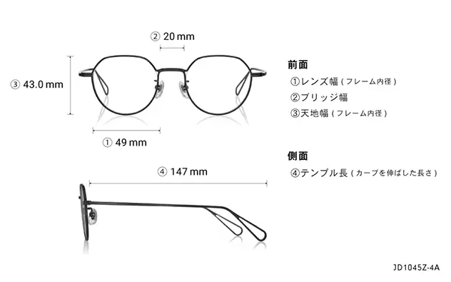 Eyeglasses John Dillinger JD1045Z-4A  ゴールド 