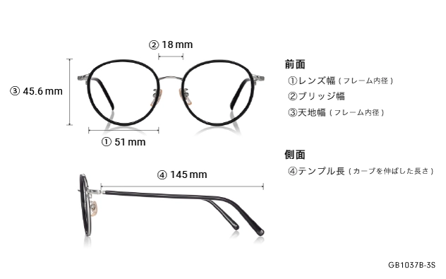 Eyeglasses Graph Belle GB1037B-3S  ブラック