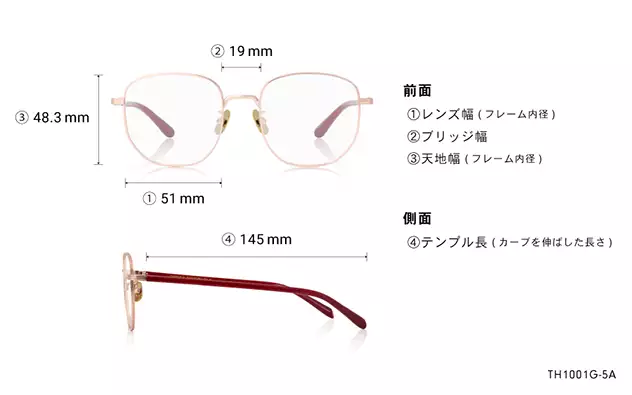 Eyeglasses OWNDAYS 10th ANNIVERSARY TH1001G-5A  ピンクゴールド 