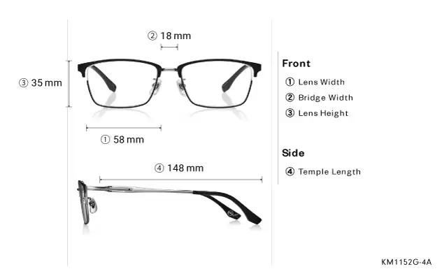 Eyeglasses K.moriyama KM1152G-4A  Gun 