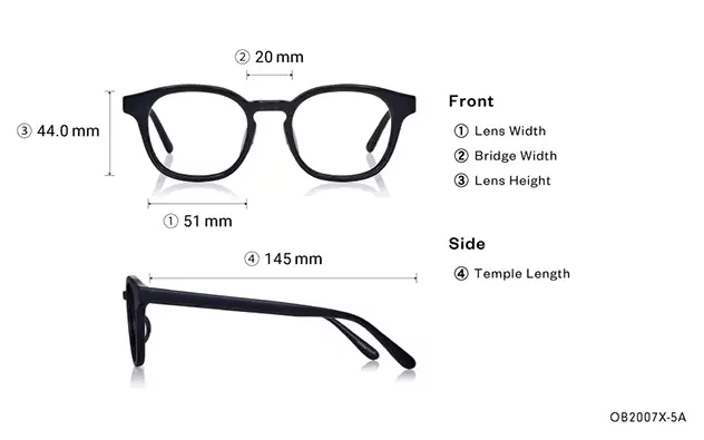 Eyeglasses BACK in BLACK OB2007X-5A  Matte Black 