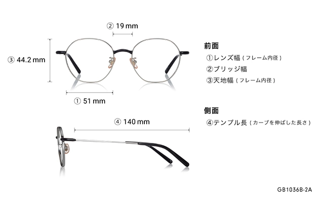 Eyeglasses Graph Belle GB1036B-2A  ゴールド