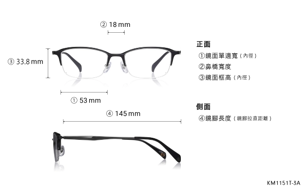 Eyeglasses K.moriyama KM1151T-3A  Matte Navy 