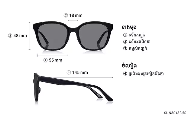 Sunglasses OWNDAYS | SUN SUN8018F-5S  Black 