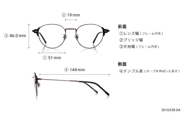 Eyeglasses John Dillinger JD1033B-0A  ゴールド 