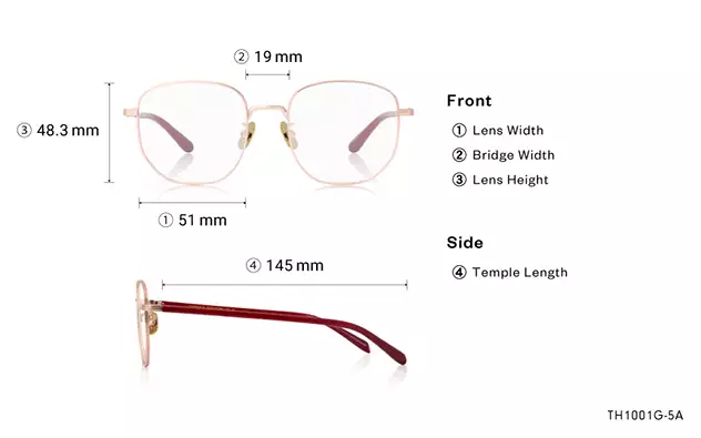 Eyeglasses OWNDAYS 10th ANNIVERSARY TH1001G-5A  Pink Gold 