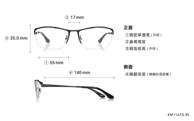 Eyeglasses K.moriyama KM1147G-3S  Gun 