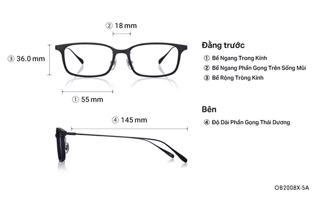 Eyeglasses BACK in BLACK OB2008X-5A  Matte Black 