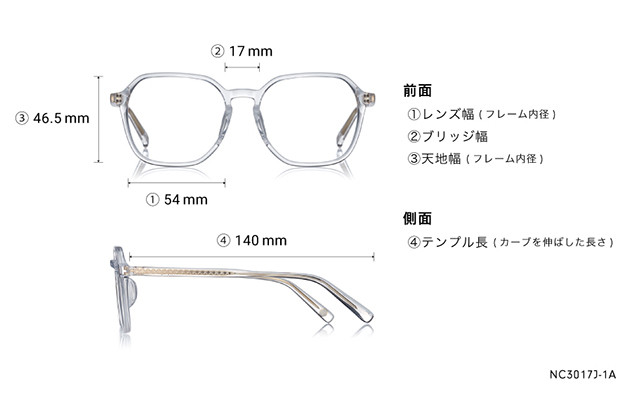 Eyeglasses +NICHE NC3017J-1A  クリアバイオレット 