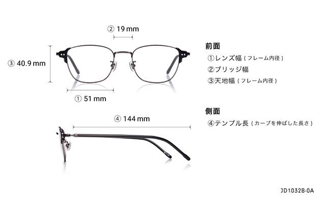Eyeglasses John Dillinger JD1032B-0A  ゴールド