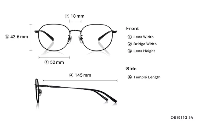 Eyeglasses BACK in BLACK OB1011G-5A  Matte Black 